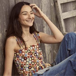 Doen Heirloom Isabella Tank in Rainbow Crochet